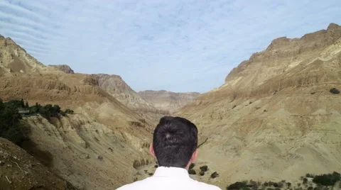 Man at canyon Stock Footage 51589556