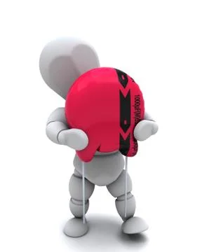 Man with a Capacitor Stock Illustration