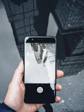 Man captured the image of buildings Stock Photos