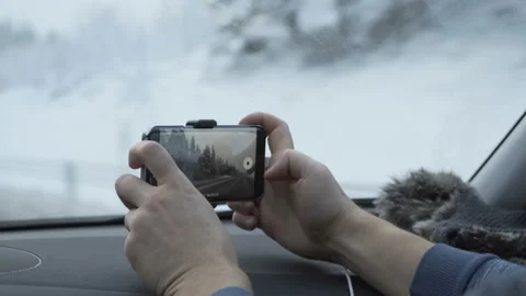 Man is capturing road in the video Stock Footage 88651473