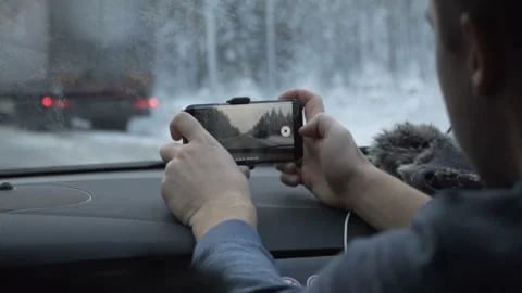 Man is capturing road in the video Stock Footage 88651553