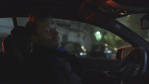 Man in the car Stock Footage 124301120