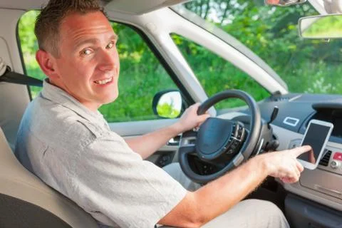 Man in car Stock Photos