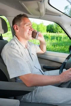 Man in car Stock Photos