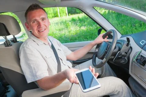 Man in car Stock Photos