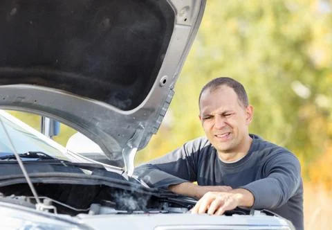 Man in the car Foto stock
