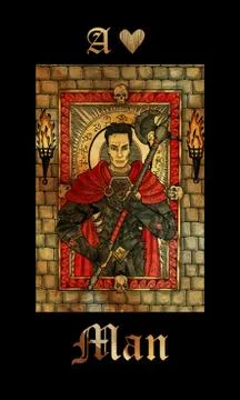 Man. Card of Lenormand oracle deck Gothic Mysteries. Stock Illustration