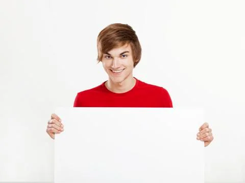 Man with a cardboard Stock Photos