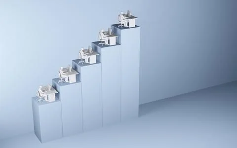 Man career development concept in office worker Stock-Illustration
