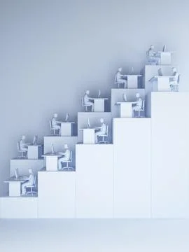 Man career development concept in office worker Stock Illustration