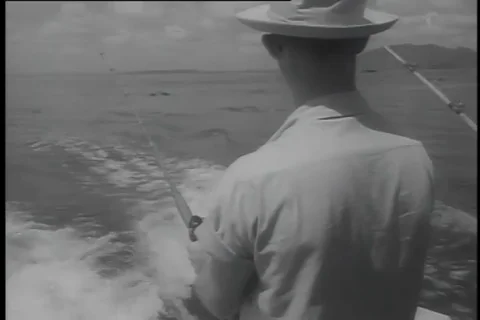 Man of Caribbean air command enjoy their fishing activity - 1956 Stock Footage 99086536