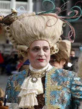 Man at Carnival, St Marks Square, Venice, Italy Stock Photos