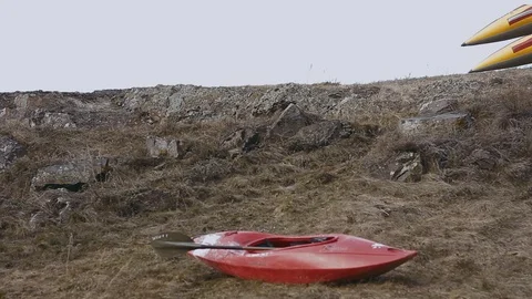 A Man Carries Catamaran Video stock 91610324