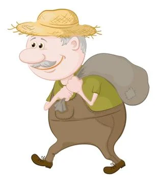 Man carries a sack Stock Illustration
