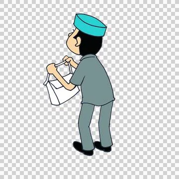 Man carry bag Stock Illustration