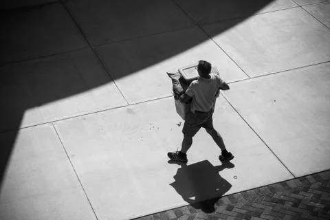 Man carrying boxes Stock Photos