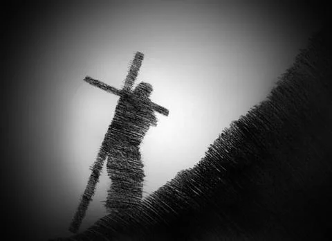 Man carrying the cross Stock Illustration