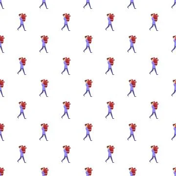 Man carrying heart seamless pattern repeating background Stock Illustration