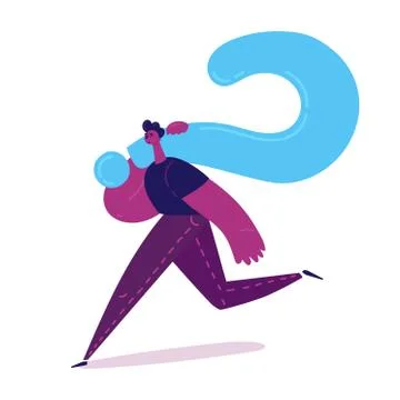 Man carrying a huge question mark Stock Illustration