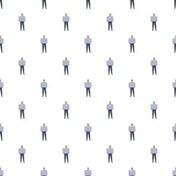 Man carrying luggage repeating pattern seamless background Stock Illustration