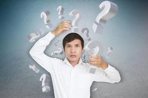 Man Carrying Question Mark Stock Illustration