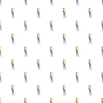 Man carrying a stack of boxes delivery service pattern 库存插图