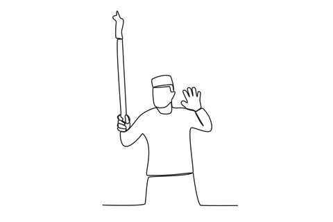 A man carrying a torch while waving イラスト素材