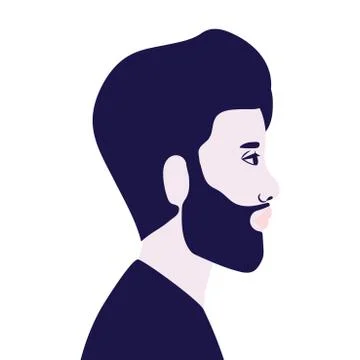 Man cartoon with beard in side view vector design Stock Illustration