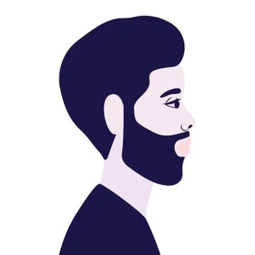 Man cartoon with beard in side view vector design Stock Illustration