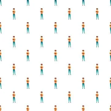 Man cartoon character seamless pattern background Stock Illustration