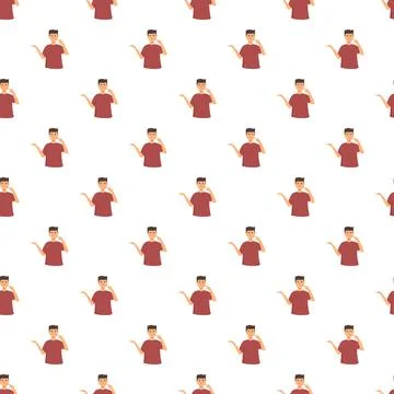 Man cartoon character seamless pattern with presenting gesture Stock Illustration