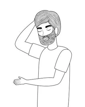 Man cartoon drawing vector design Stock Illustration