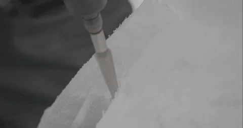 Man carving the ice sculpture Stock Footage