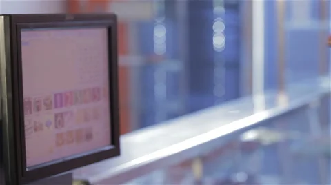 Man at cash register Stock Footage 55541586