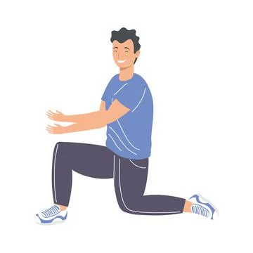 Man casual kneeling Stock Illustration