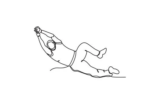 A man catches the ball with both hands Stock Illustration