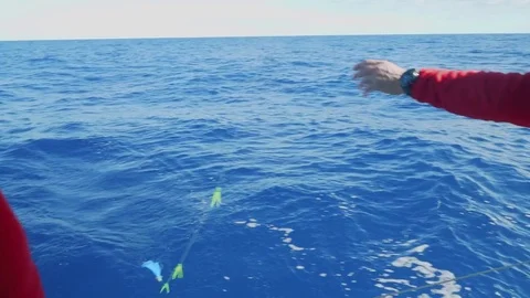 Man catching some garbage from board of Stock Footage 85383881