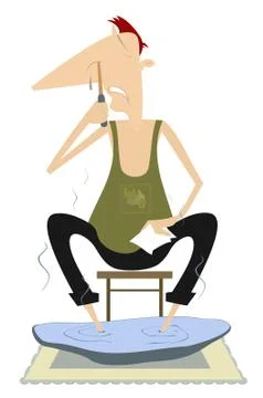 Man caught a cold Stock Illustration