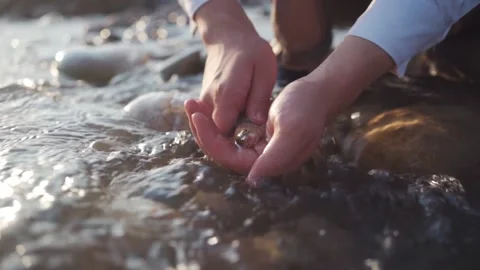 The man caught a fish Stock Footage 156977723