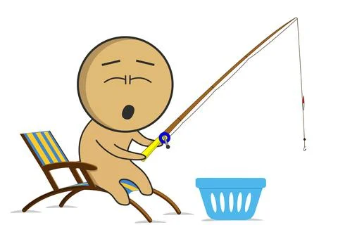 Man caught a fish Illustrazione stock