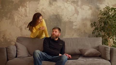 Man caught with some embarrassing content on laptop Stock Footage 99339879