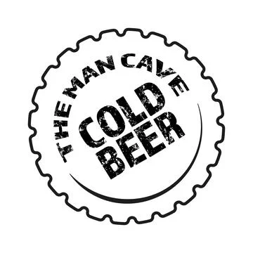 The Man Cave Cold Beer - Beer Cap Vector Illustration Illustration