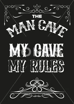 The Man Cave Rules Vector illustration イラスト素材