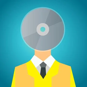 Man with CD Stock Illustration
