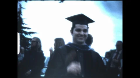 A Man Celebrates Graduation 1974 Stock Footage 128780853
