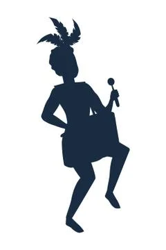 Man celebrating silhouette Stock Illustration