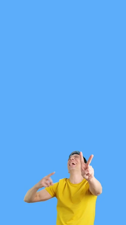 Man celebrating victory dancing and gesturing with the hand Stock Footage 254332846