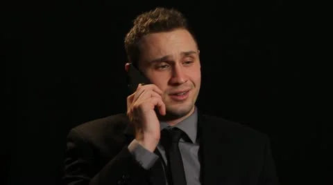 Man On Cell Phone Stockbeeldmateriaal 21750252