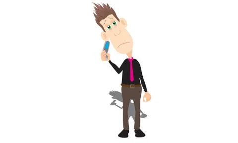 Man With Cell Phone Illustration