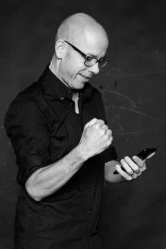 Man with cell Foto stock